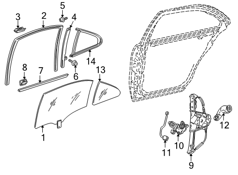 Belt Weatherstrip Diagram for 220-730-07-24