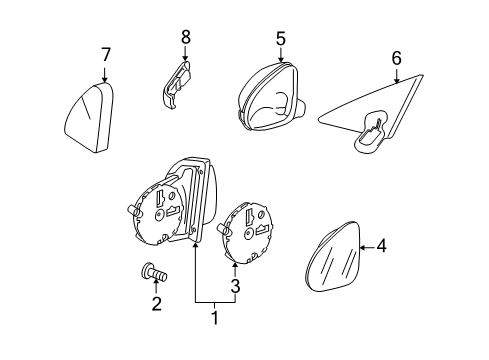 Mirror Assembly Diagram for 216-810-00-76