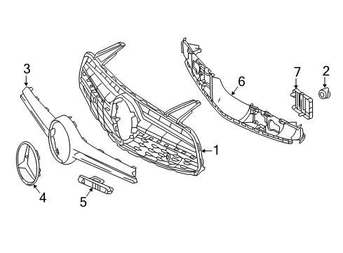 2018 Mercedes-Benz SL63 AMG Grille & Components Diagram