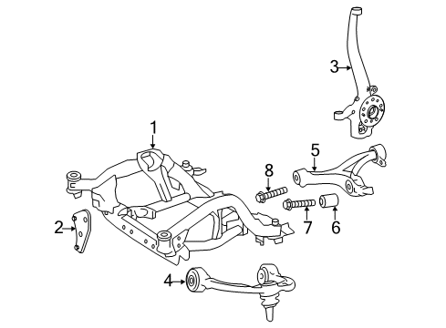 2012 Mercedes-Benz R350 Front Suspension, Control Arm, Stabilizer Bar Diagram 1