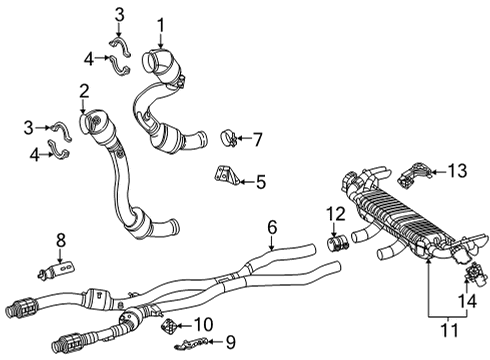 2024 Mercedes-Benz GLE63 AMG S Exhaust Components Diagram 2