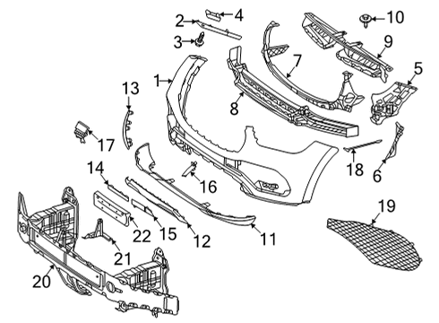 2022 Mercedes-Benz GLS450 Bumper & Components - Front Diagram 2