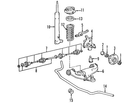 1993 Mercedes-Benz 500E Front Suspension, Control Arm, Stabilizer Bar Diagram 3