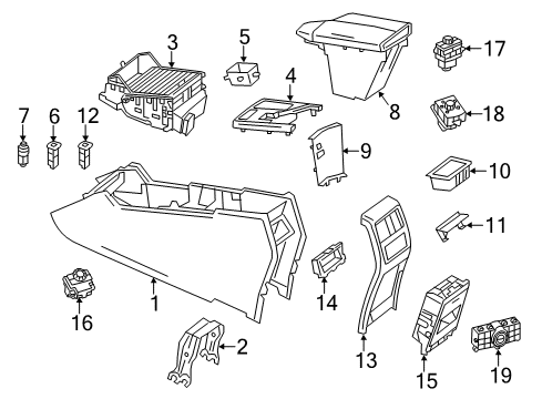 2013 Mercedes-Benz ML350 Console Diagram