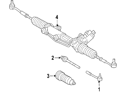 2008 Mercedes-Benz SL65 AMG P/S Pump & Hoses, Steering Gear & Linkage Diagram 1