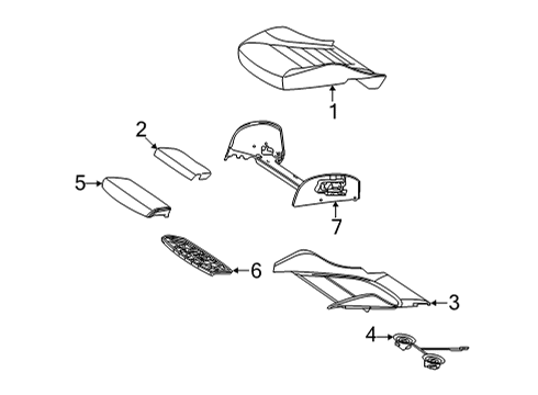 2020 Mercedes-Benz AMG GT 53 Passenger Seat Components Diagram 2