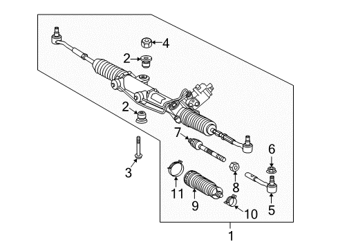 2006 Mercedes-Benz CLS500 P/S Pump & Hoses, Steering Gear & Linkage Diagram 2