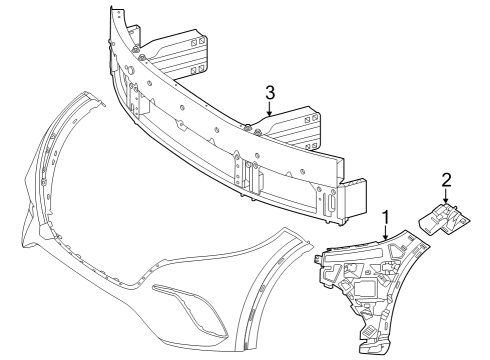 2023 Mercedes-Benz EQS 450 SUV Bumper & Components - Front Diagram 4