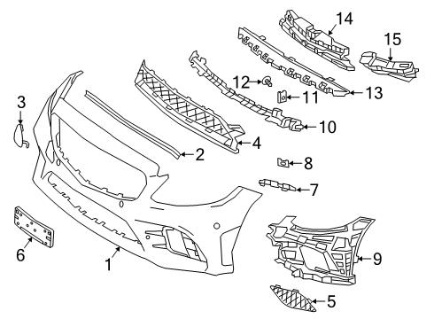 2019 Mercedes-Benz C300 Front Bumper Diagram 2