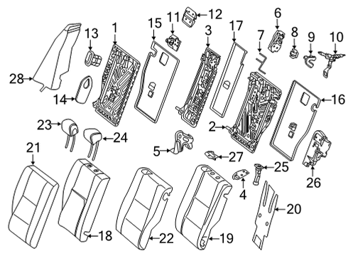 Seat Back Cover Diagram for 213-920-29-04-9D88