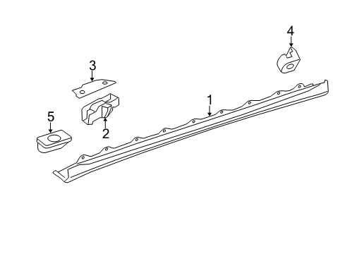 2012 Mercedes-Benz R350 Exterior Trim - Pillars, Rocker & Floor Diagram