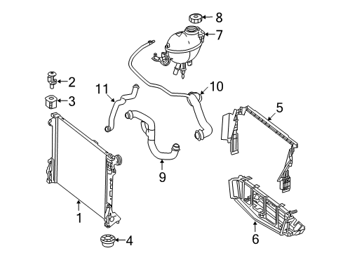 2013 Mercedes-Benz GLK350 Radiator & Components Diagram