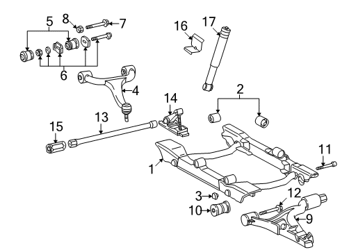 2003 Mercedes-Benz ML55 AMG Front Suspension, Control Arm, Stabilizer Bar Diagram 1