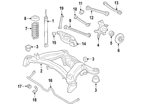 2005 Mercedes-Benz CLK320 Rear Suspension, Control Arm Diagram 2