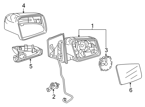 2016 Mercedes-Benz B250e Outside Mirrors Diagram