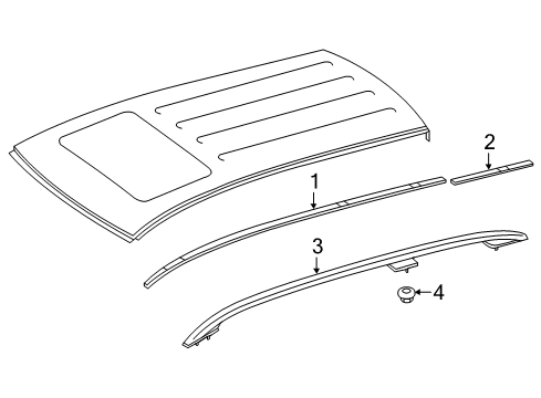 2017 Mercedes-Benz GLE43 AMG Roof Rack, Exterior Trim, Trim Diagram 1