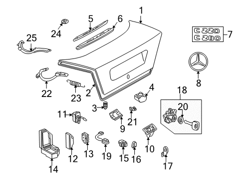 1999 Mercedes-Benz C280 Trunk Lid Diagram