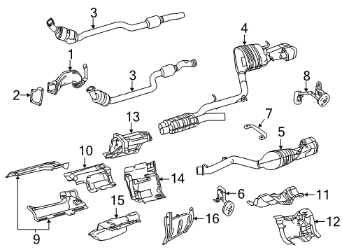 2017 Mercedes-Benz E550 Exhaust Components Diagram