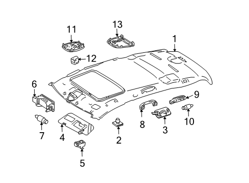 2011 Mercedes-Benz ML350 Interior Trim - Roof Diagram