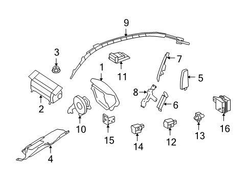 2008 Mercedes-Benz CL550 Air Bag Components Diagram