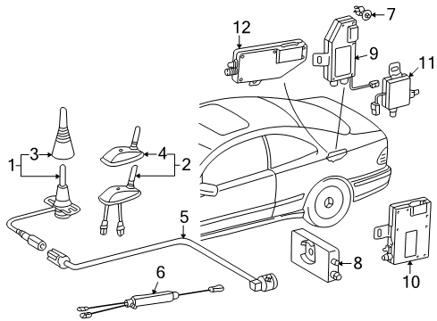 1998 Mercedes-Benz CLK320 Antenna & Radio