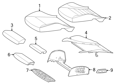 2021 Mercedes-Benz GLC63 AMG Driver Seat Components Diagram 4