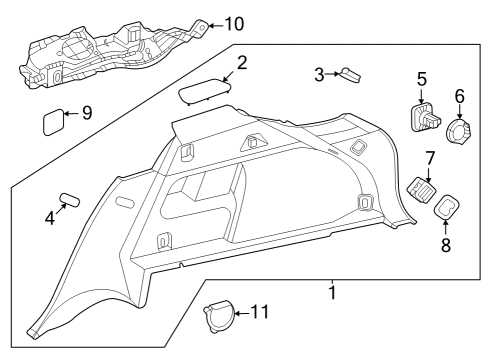 2024 Mercedes-Benz EQS 450+ SUV Interior Trim - Quarter Panels Diagram 2