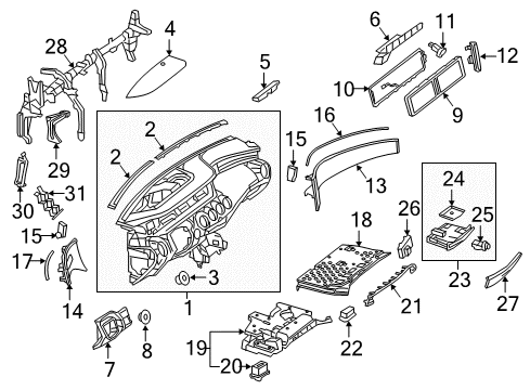 Instrument Panel Diagram for 217-680-93-01-9E38