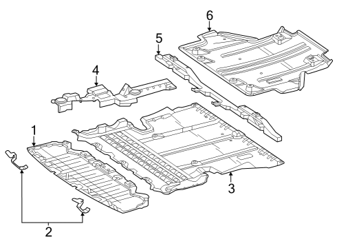 2024 Mercedes-Benz EQS 450+ SUV Splash Shields Diagram