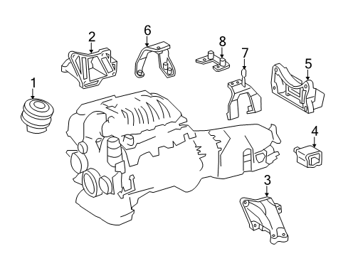 2005 Mercedes-Benz SL65 AMG Engine & Trans Mounting Diagram