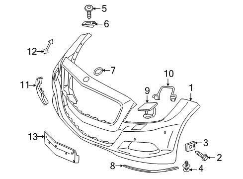 2013 Mercedes-Benz CLS63 AMG Front Bumper Diagram 2