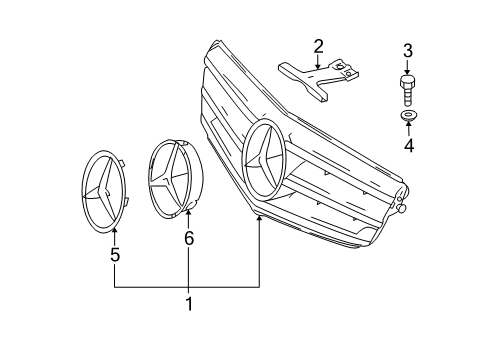 2008 Mercedes-Benz C350 Grille & Components Diagram 2