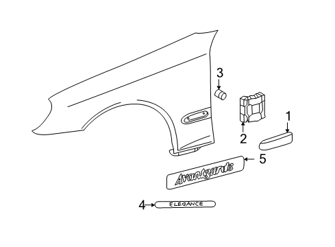 2005 Mercedes-Benz CLK320 Exterior Trim - Fender Diagram