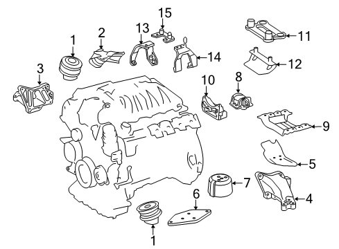 2012 Mercedes-Benz CL600 Engine & Trans Mounting Diagram