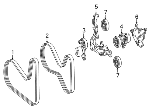 2024 Mercedes-Benz GLE63 AMG S Belts & Pulleys Diagram