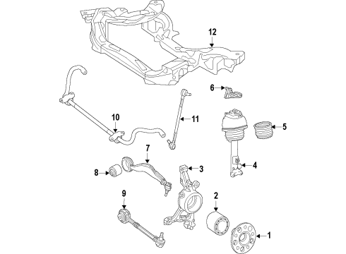 2015 Mercedes-Benz E63 AMG S Front Suspension, Control Arm, Stabilizer Bar Diagram 3