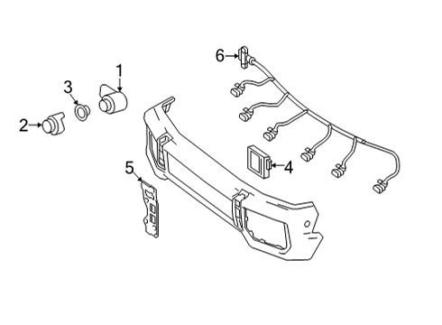 2016 Mercedes-Benz G550 Electrical Components - Front Bumper Diagram