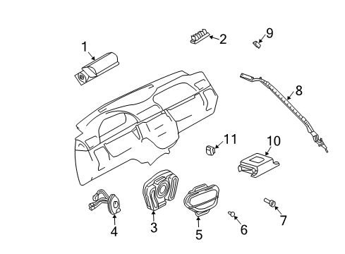 2003 Mercedes-Benz ML55 AMG Air Bag Components Diagram