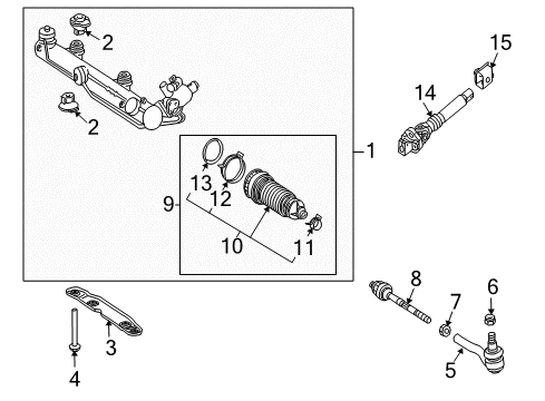 Steering Gear Diagram for 203-460-41-00-80