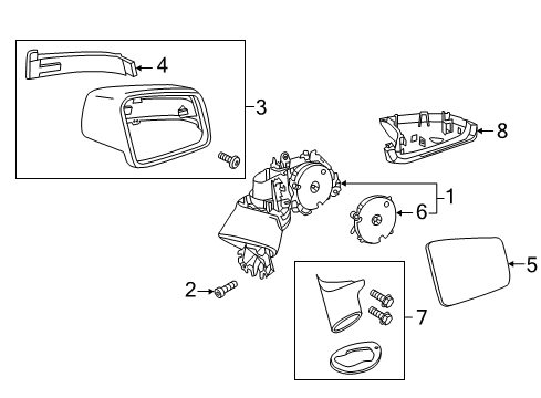 2016 Mercedes-Benz CLS400 Outside Mirrors Diagram