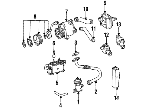 1995 Mercedes-Benz S600 EGR System, Emission Diagram 1