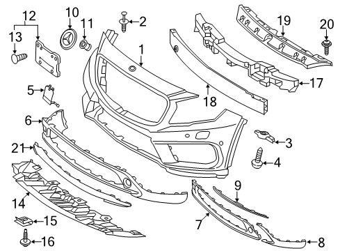 2016 Mercedes-Benz GLA250 Front Bumper Diagram 2