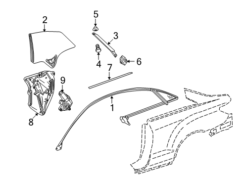 2012 Mercedes-Benz E350 Quarter Window Diagram 4