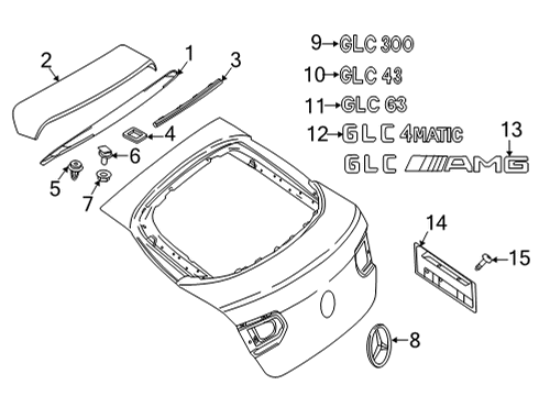 2020 Mercedes-Benz GLC350e Exterior Trim - Lift Gate Diagram