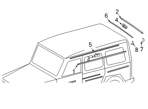 Roof Molding Diagram for 463-698-25-00-7C45