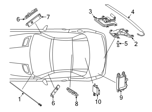 2018 Mercedes-Benz SL550 Antenna & Radio Diagram