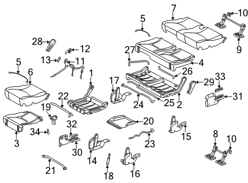 Seat Back Pad Bracket Diagram for 163-924-00-29