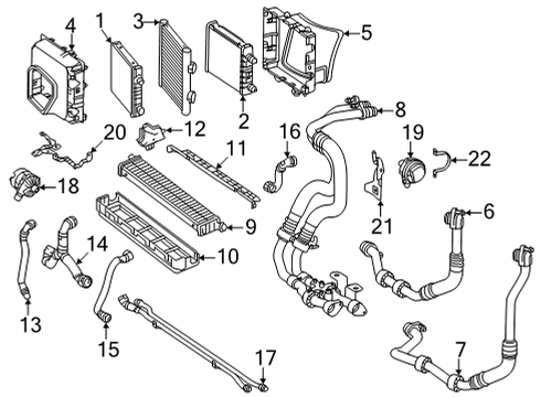 2024 Mercedes-Benz GLE63 AMG S Radiator & Components Diagram 1