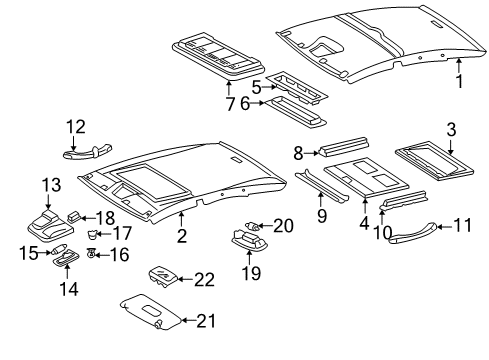 1996 Mercedes-Benz C280 Interior Trim - Roof Diagram