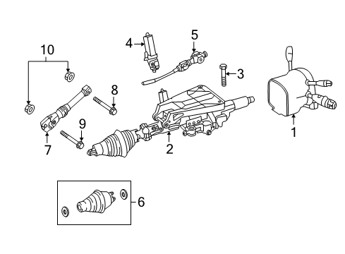 Steering Column Diagram for 212-460-24-16